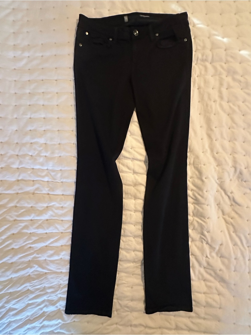 Level 99 Anthropologie Lily Skinny Straight Black Jeans - Size 30 - Picture 3 of 12